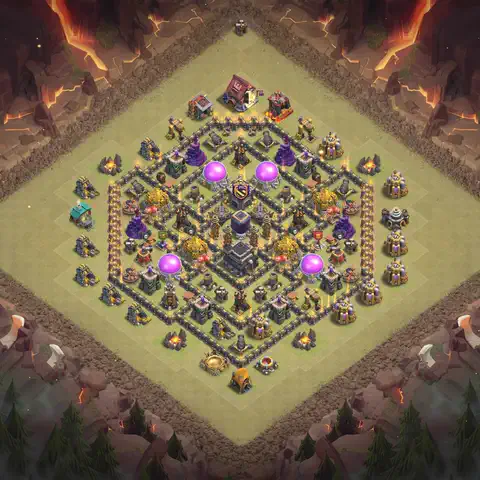TH9 anti lavaloon war defense base layout #165
