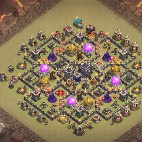 TH9 anti lavaloon war defense base layout #171