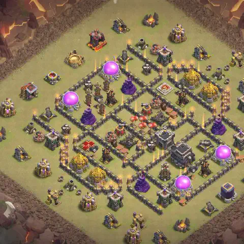 TH9 anti lavaloon war defense base layout #183