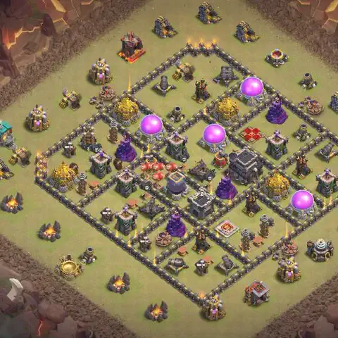 TH9 anti dragon war defense base layout #189