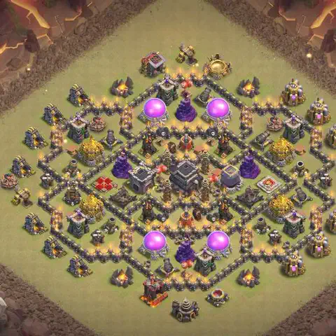 TH9 anti dragon war defense base layout #192