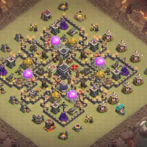TH9 anti air war defense base layout #195