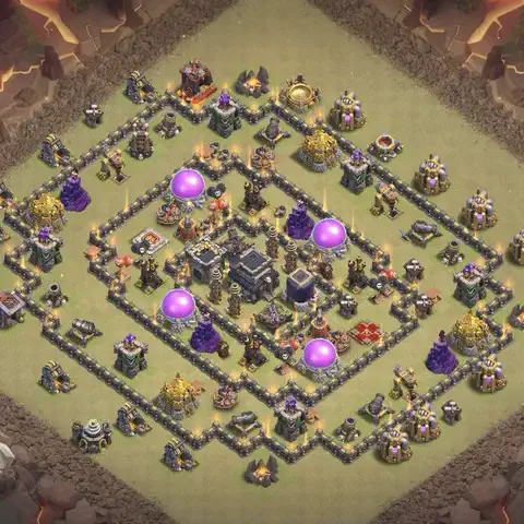 TH9 anti dragon war defense base layout #201