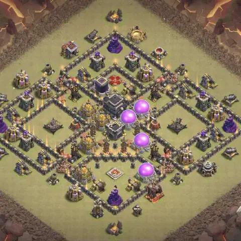 TH9 anti air war defense base layout #207