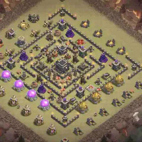 TH9 anti dragon war defense base layout #210