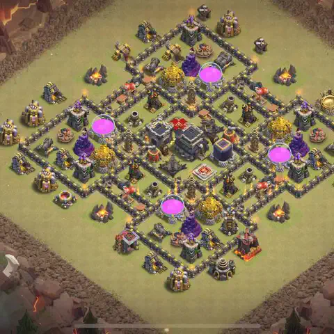 TH9 anti lavaloon war defense base layout #216