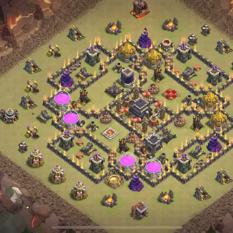 TH9 anti dragon war defense base layout #219